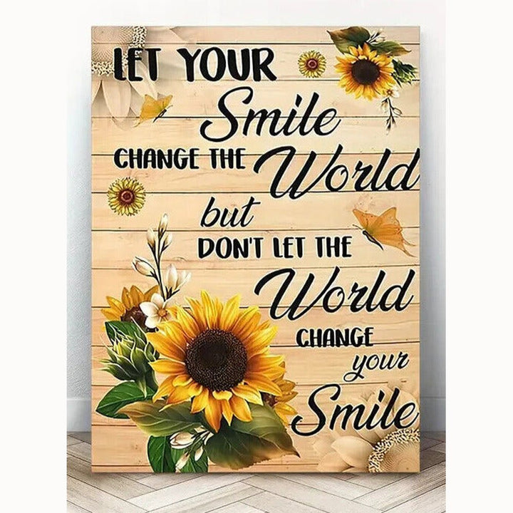 Let Your Smile Change The World Canvas Print Framed 11.8" x 15.7" Wall Art NEW! Home & Garden:Home Décor:Posters & Prints Style Your Walls