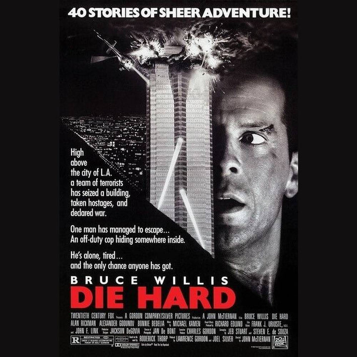 Die Hard Bruce Willis Movie Poster 24" x 36" Best Christmas Movie Ever! New! Art:Art Posters Style Your Walls