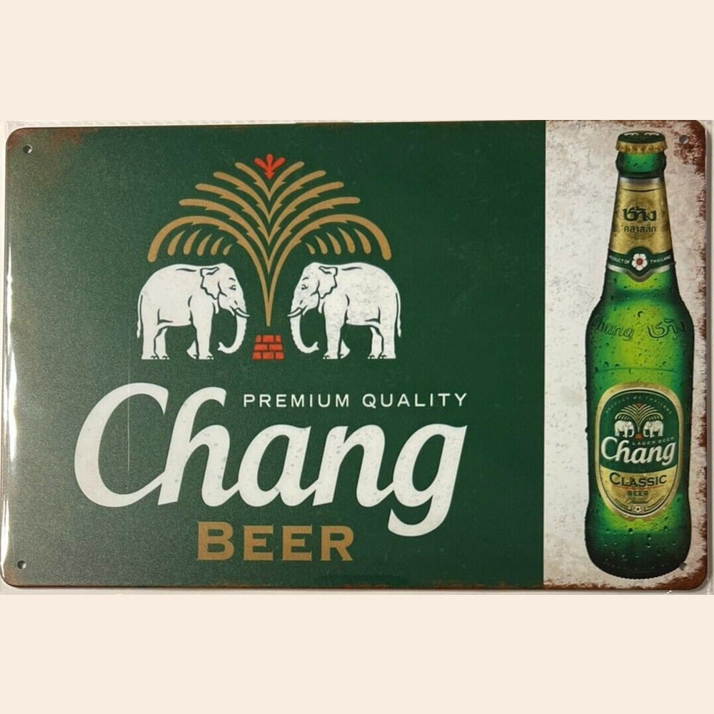 Chang Beer Vintage Novelty Metal Sign 12" x 8" Wall Art Home & Garden:Home Décor:Plaques & Signs Style Your Walls