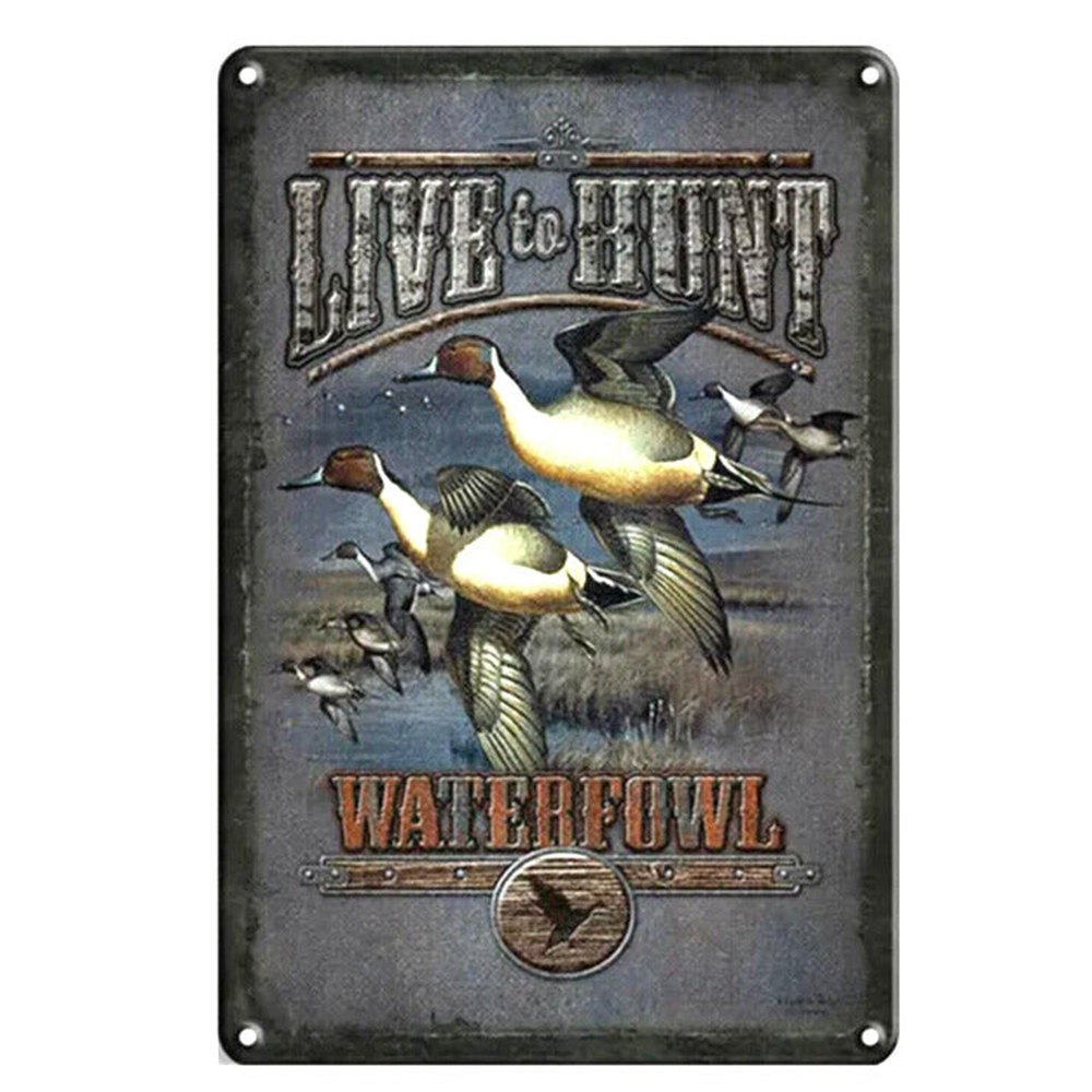 Live To Hunt "Waterfowl" Rustic Novelty Metal Sign 8" x 12" NEW! Home & Garden:Home Décor:Plaques & Signs Style Your Walls