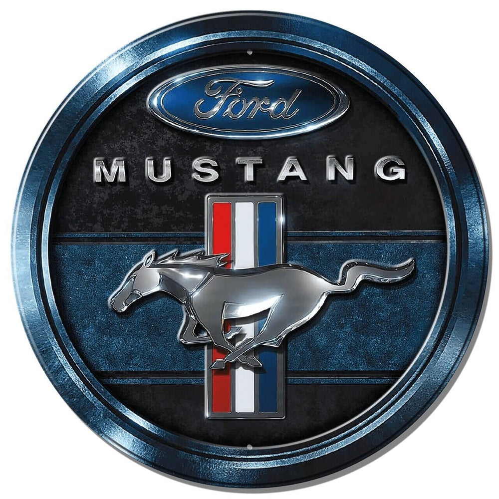 Ford Mustang Licensed Fully Embossed Steel 11.75" Circular Sign New! Home & Garden:Home Décor:Plaques & Signs Style Your Walls