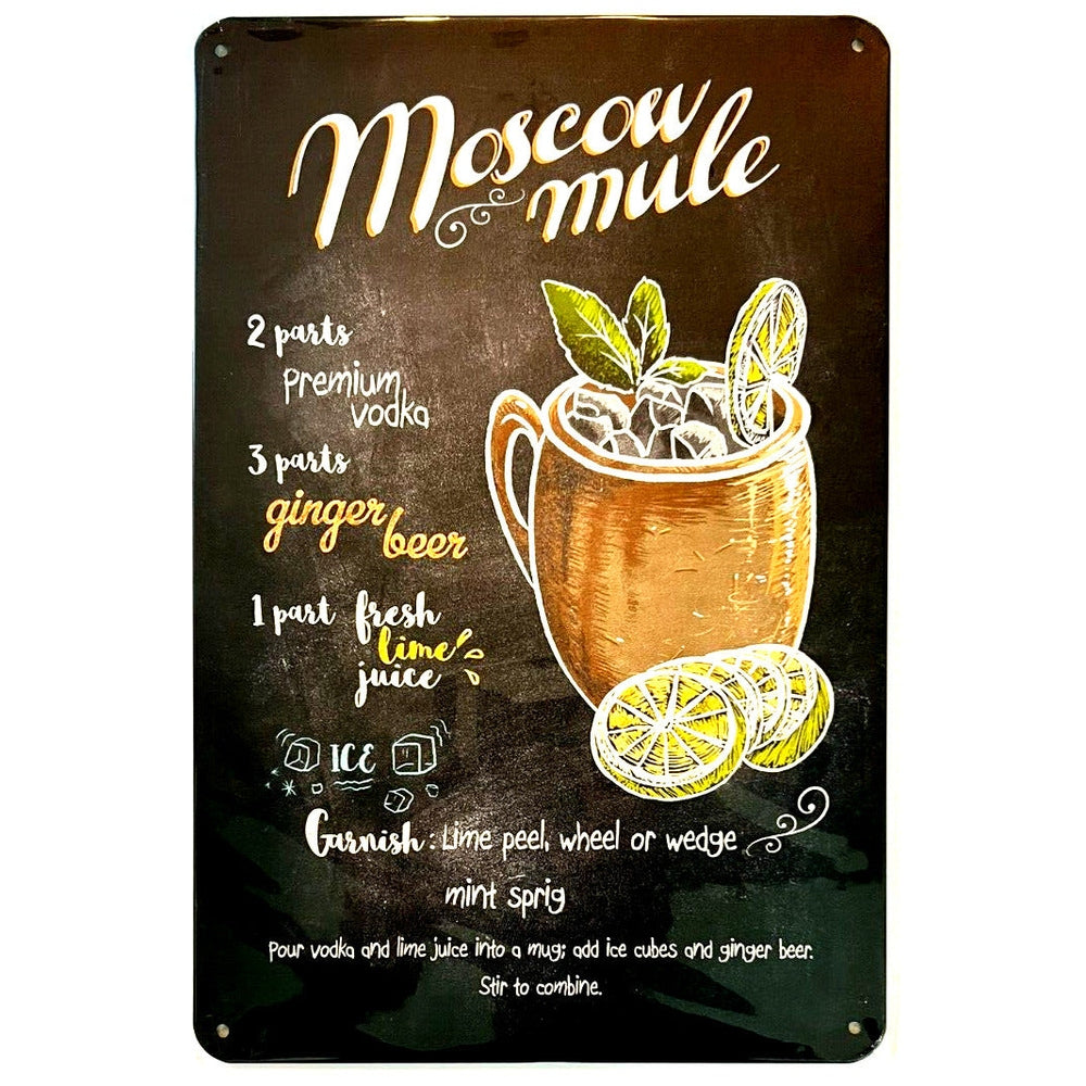 Moscow Mule Cocktail and Drink Mix Recipe Collection 12" x 8" Wall Art Home & Garden:Home Décor:Plaques & Signs Style Your Walls
