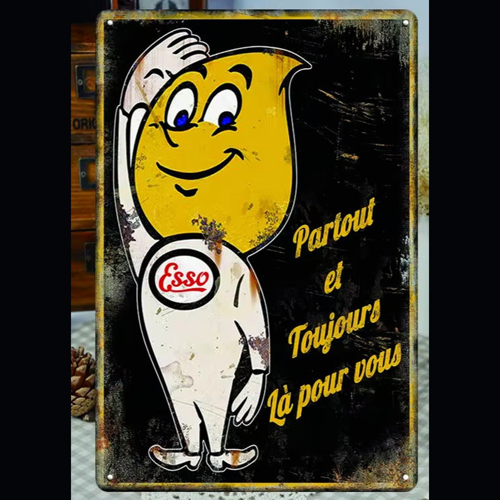 Happy The Esso Oil Drop Man French Novelty Metal Sign 12" x 8" Wall Art Home & Garden:Home Décor:Plaques & Signs Style Your Walls