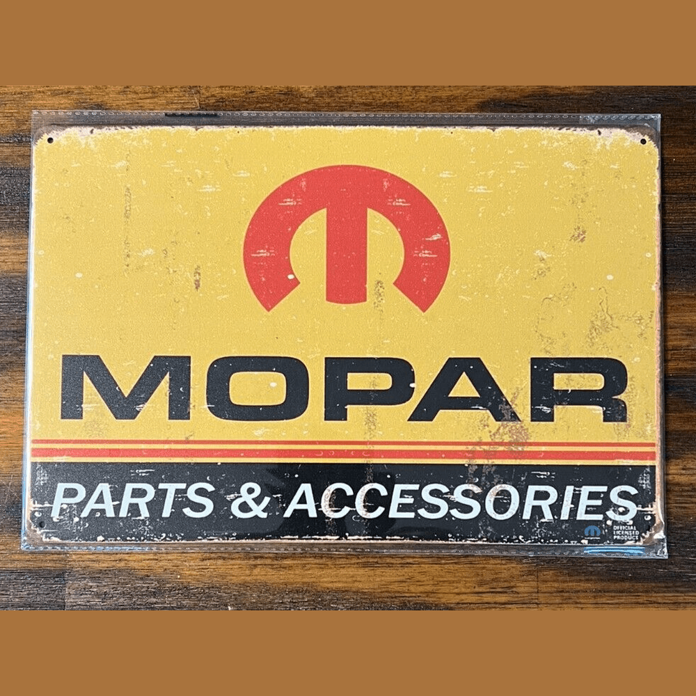 Mopar Parts & Accessories Vintage Novelty Metal Sign 12" x 8" NEW! Style Your Walls