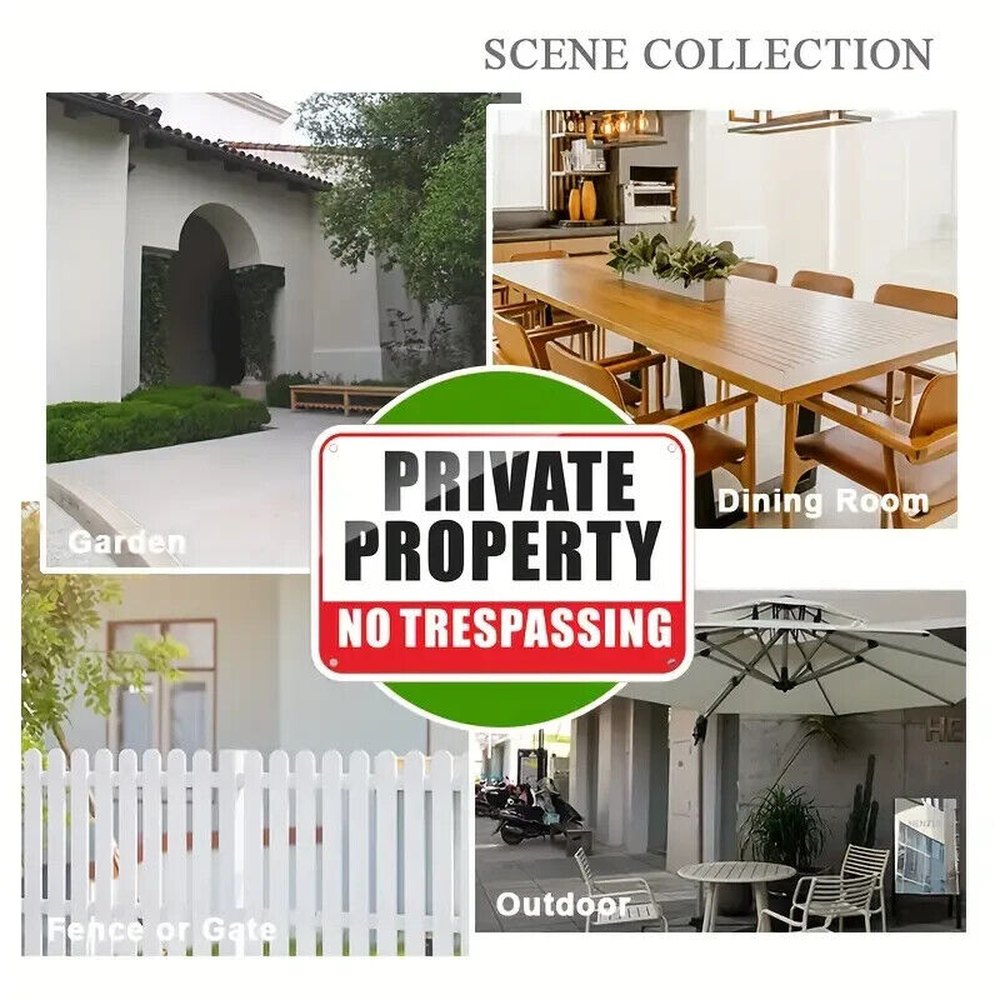 Private Property No Trespassing Durable PVC sign 12" x 8" NEW! Home & Garden:Home Décor:Plaques & Signs Style Your Walls