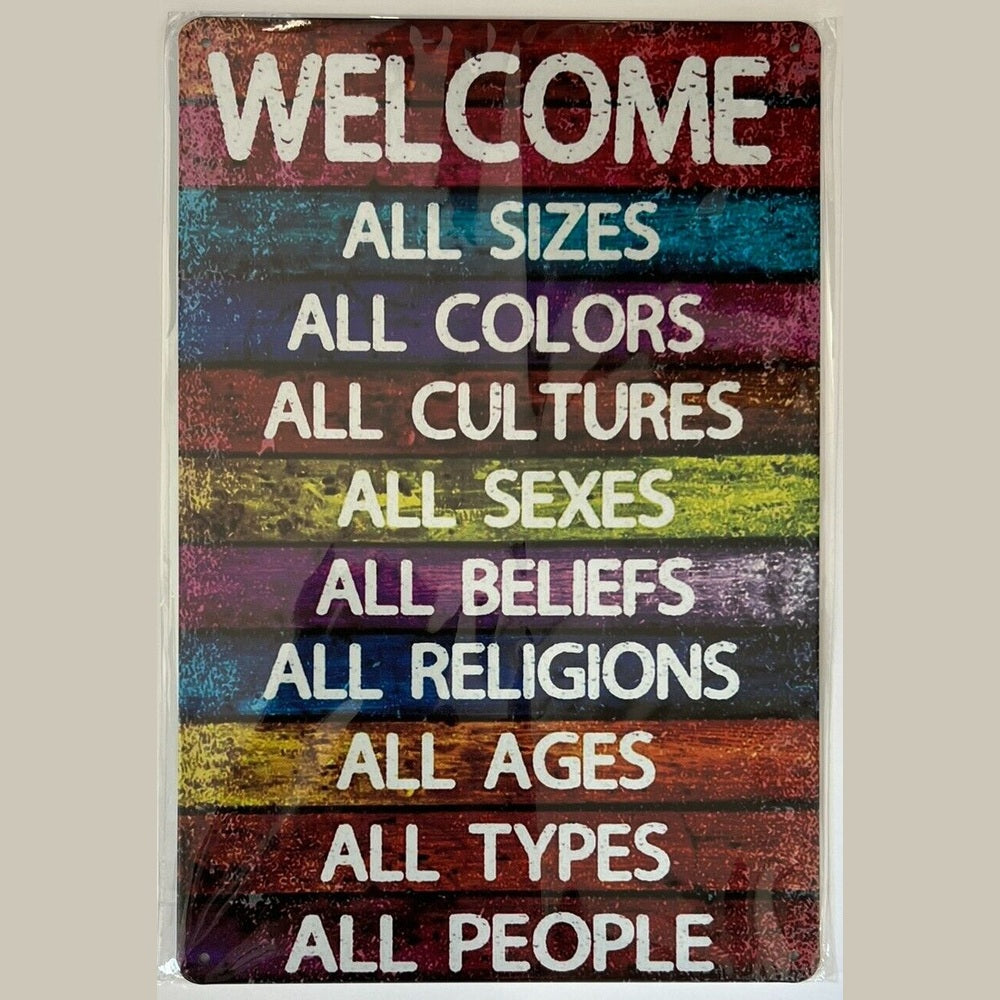 Welcome All People Novelty Metal Sign 12 x 8 Wall Art New In Original Packaging Home & Garden:Home Décor:Plaques & Signs Style Your Walls