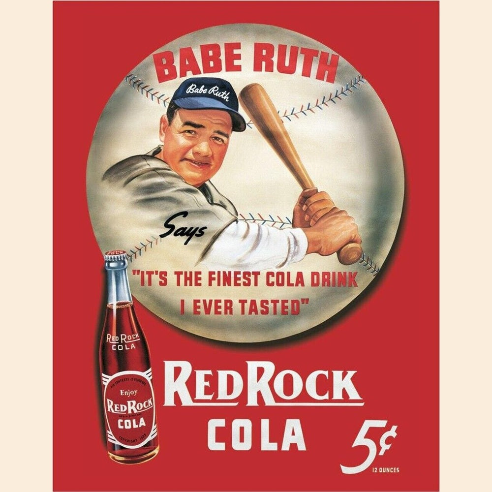Babe Ruth Red Rock Cola Licensed Novelty Metal Sign 16" x 12.5" Home & Garden:Home Décor:Plaques & Signs Style Your Walls