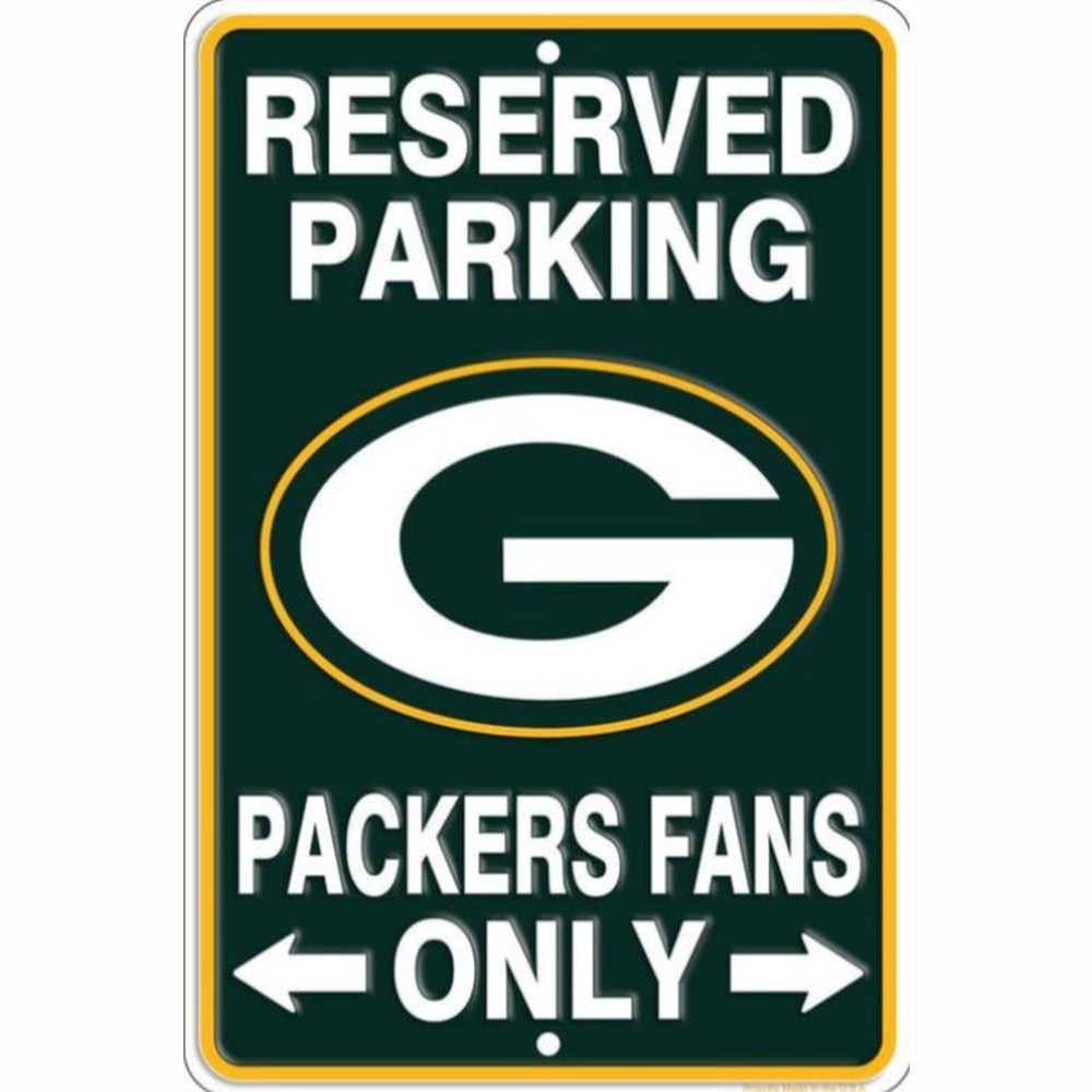 Reserved Parking Packers Fans Only Embossed Metal Novelty Parking Sign 8" x 12" Home & Garden:Home Décor:Plaques & Signs Style Your Walls