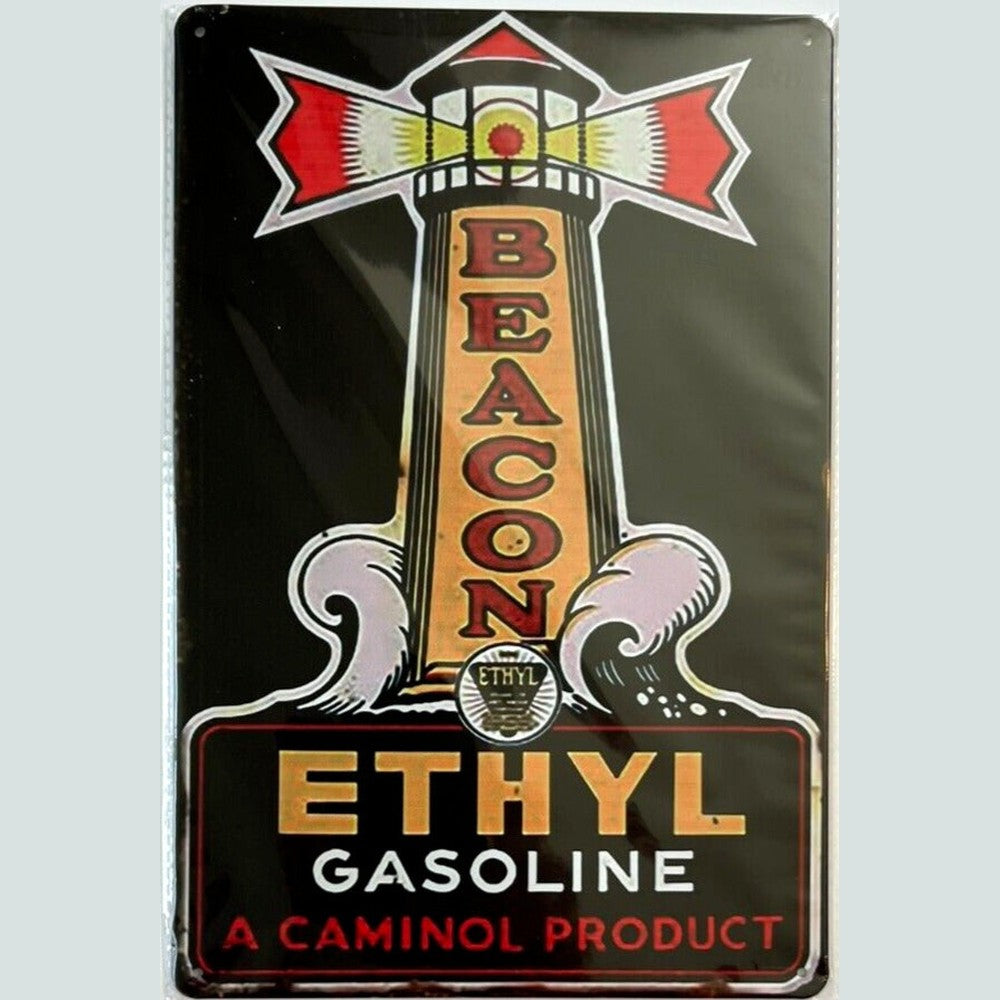Beacon Ethyl Gasoline Vintage Novelty 12" x 8" Metal Sign Wall Art New! Home & Garden:Home Décor:Plaques & Signs Style Your Walls
