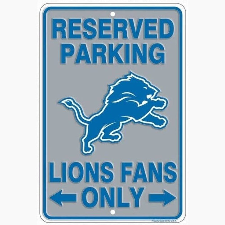 Reserved Parking Lions Fans Only 8" x 12" Embossed Metal Licensed Parking Sign Home & Garden:Home Décor:Plaques & Signs Style Your Walls