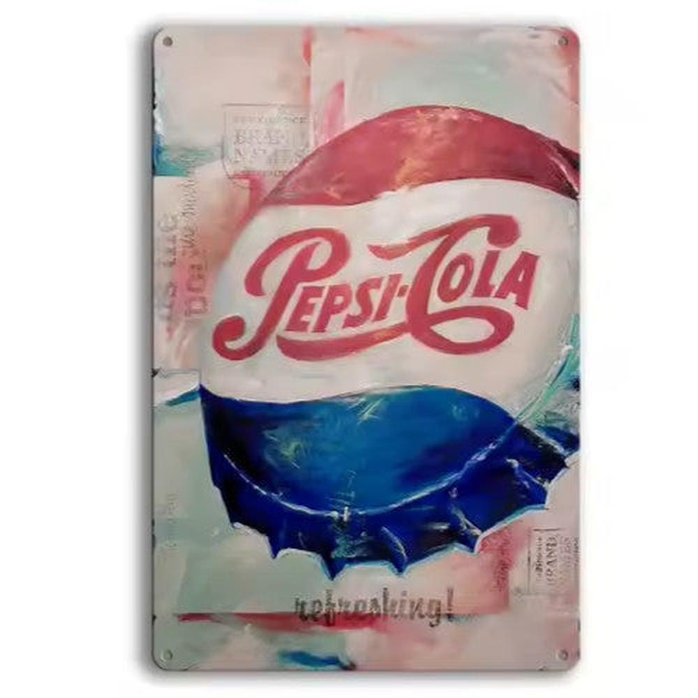 Pepsi-Cola Refreshing Vintage Novelty Metal Sign 12" x 8" Wall Art Home & Garden:Home Décor:Plaques & Signs Style Your Walls