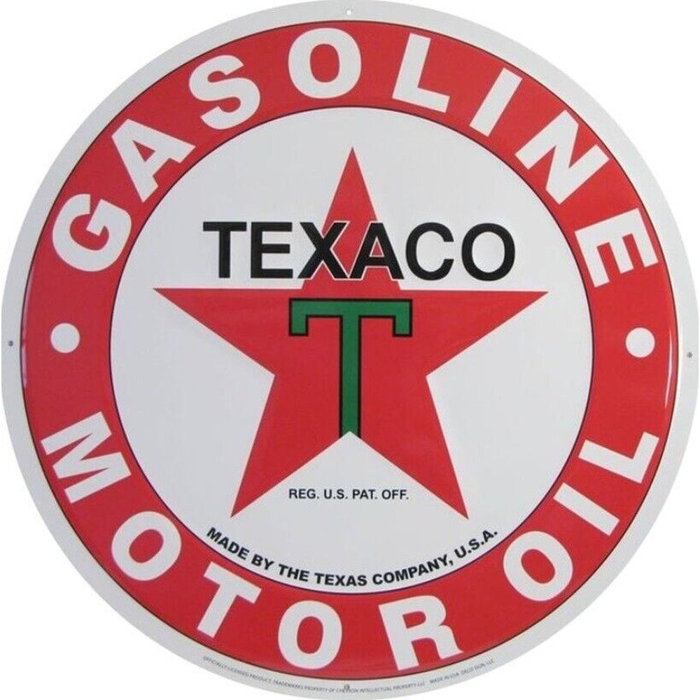 Texaco Gasoline Motor Oil Novelty Metal 12 in Circular Sign NEW! Home & Garden:Home Décor:Plaques & Signs Style Your Walls