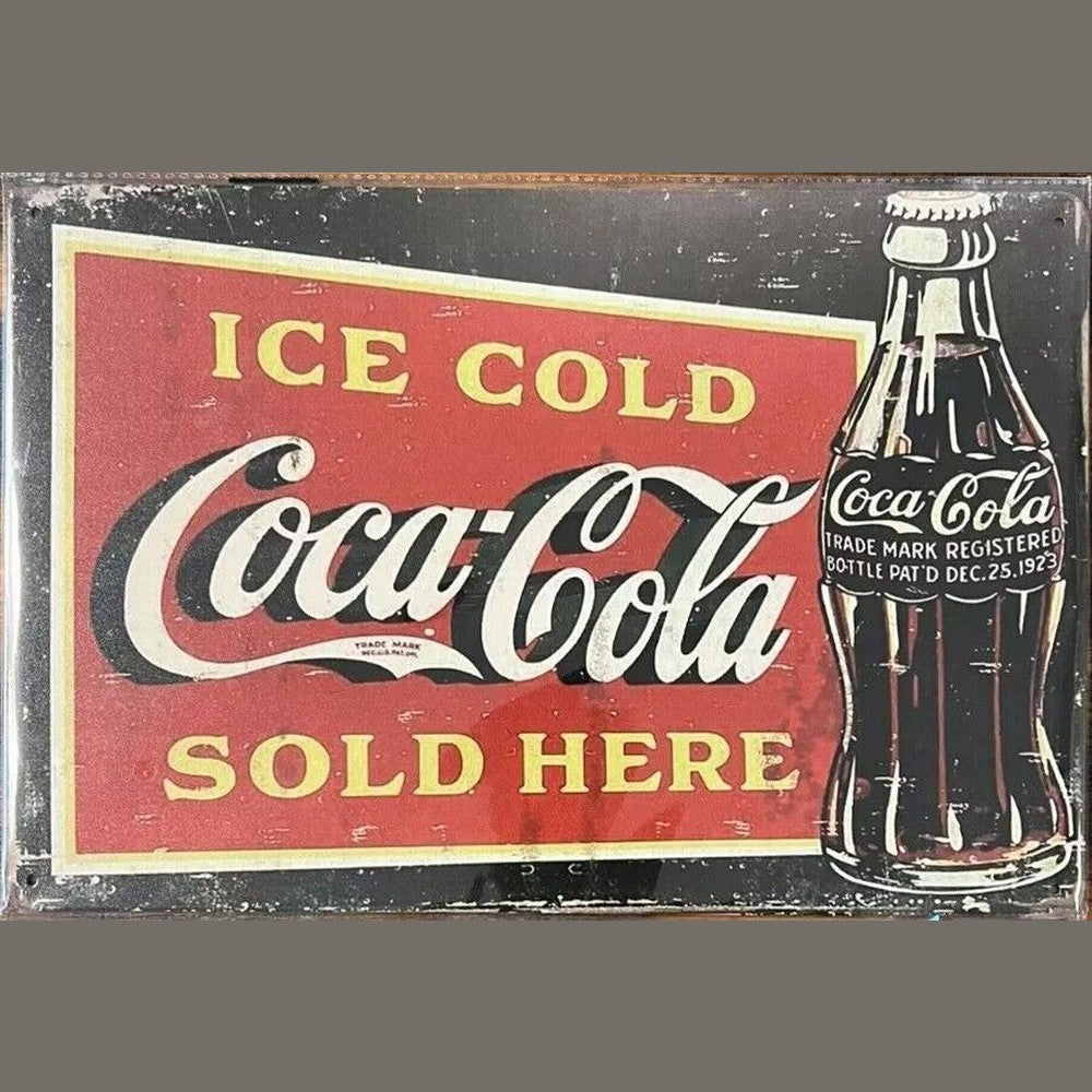 Coca-Cola Ice Cold - Sold Here Vintage Novelty Metal Sign 12" x 8" NEW! Home & Garden:Home Décor:Plaques & Signs Style Your Walls