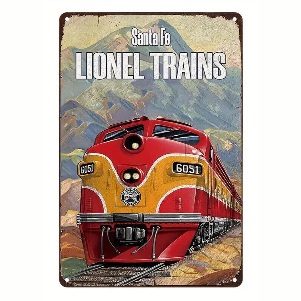 Santa Fe Lionel Trains Vintage Novelty Metal Sign Home & Garden:Home Décor:Plaques & Signs Style Your Walls