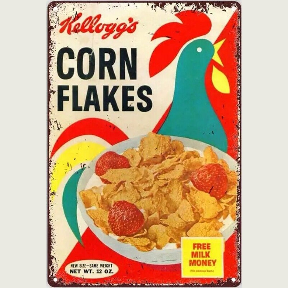 Kellogg's Corn Flakes Vintage Novelty Metal Sign 12 x 8 Wall Art Home & Garden:Home Décor:Plaques & Signs Style Your Walls