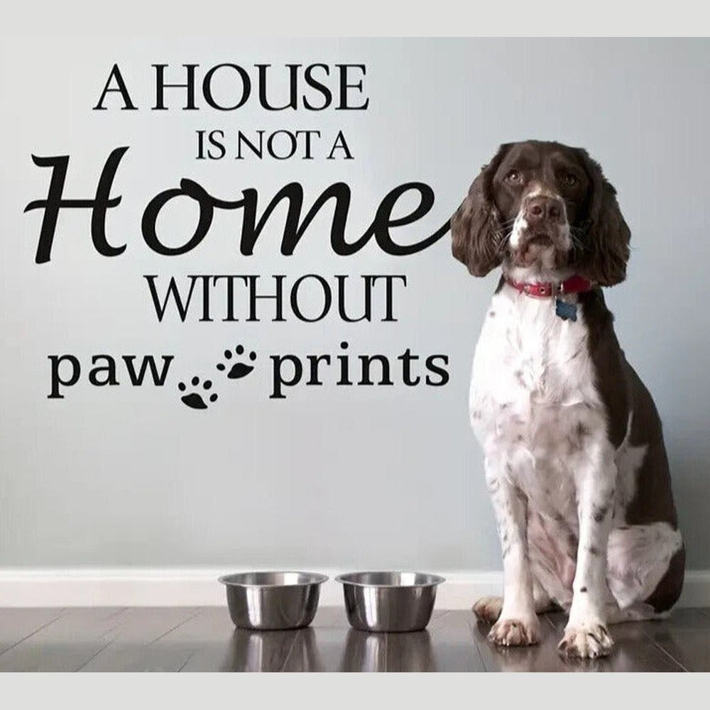 A House Is Not A Home Without Paw Prints Wall Decal 23" x 18" NEW! Home & Garden:Home Décor:Decals, Stickers & Vinyl Art Style Your Walls
