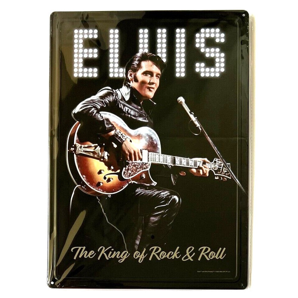Elvis The King Of Rock & Roll Novelty Hem Wrapped Embossed Sign 17" x 12" New! Home & Garden:Home Décor:Plaques & Signs Style Your Walls