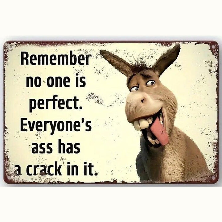 Remember No One is Perfect Humorous Novelty Metal Sign 8" x 12" Wall Art Home & Garden:Home Décor:Plaques & Signs Style Your Walls