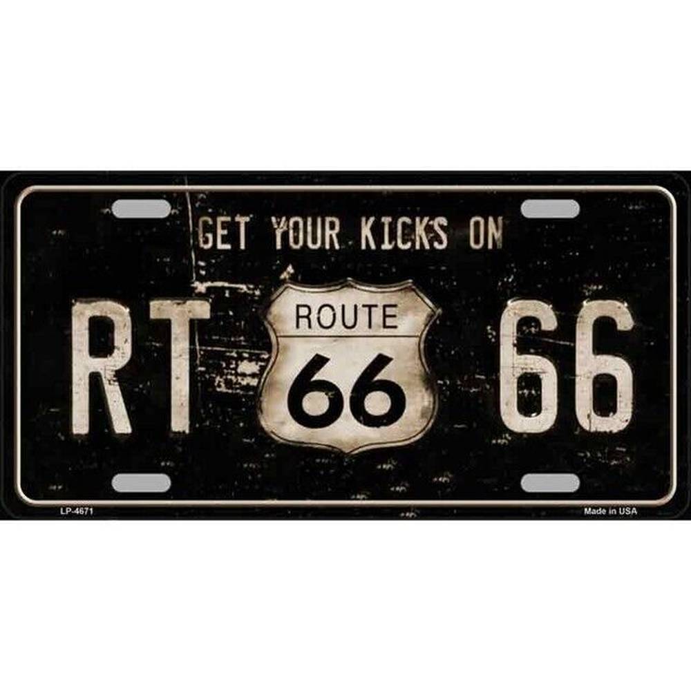 Route 66 Get Your Kick On Route 66 Metal Novelty License Plate eBay Motors:Parts & Accessories:Car & Truck Parts & Accessories:Exterior Parts & Accessories:License Plates & Frames Style Your Walls