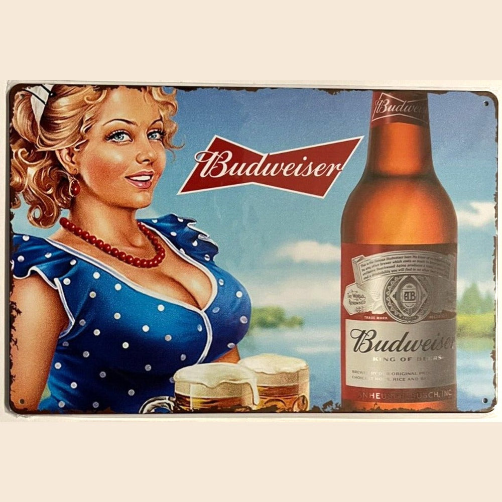 Budweiser Beer Novelty Metal Sign 12" x 8" NEW! Home & Garden:Home Décor:Plaques & Signs Style Your Walls