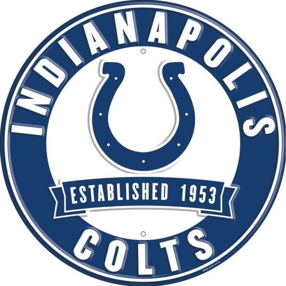 Indianapolis Colts NFL Licensed Embossed 12" Diameter Circular Sign NEW! Sports Mem, Cards & Fan Shop:Fan Apparel & Souvenirs:Football-NFL Style Your Walls