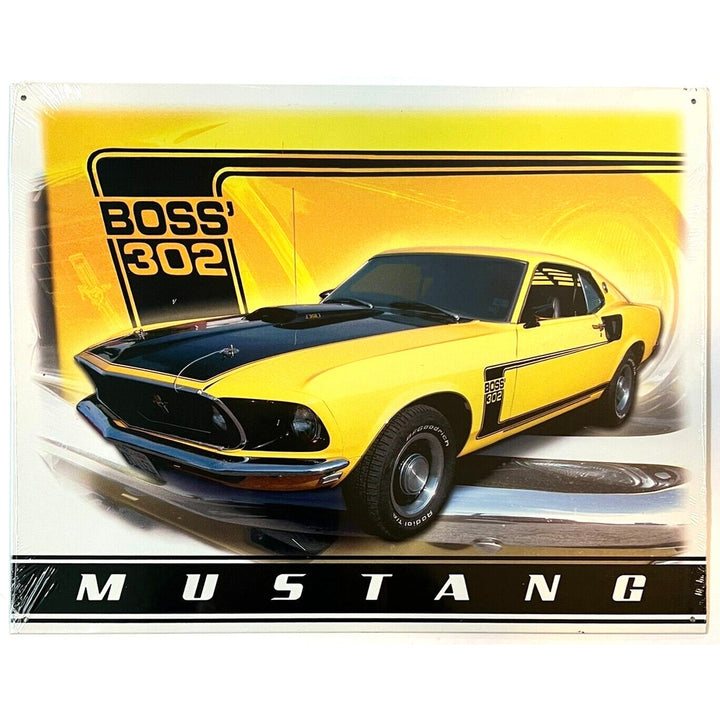 BOSS 302 Mustang Licensed Metal Sign 12.5" x 16" Home & Garden:Home Décor:Plaques & Signs Style Your Walls