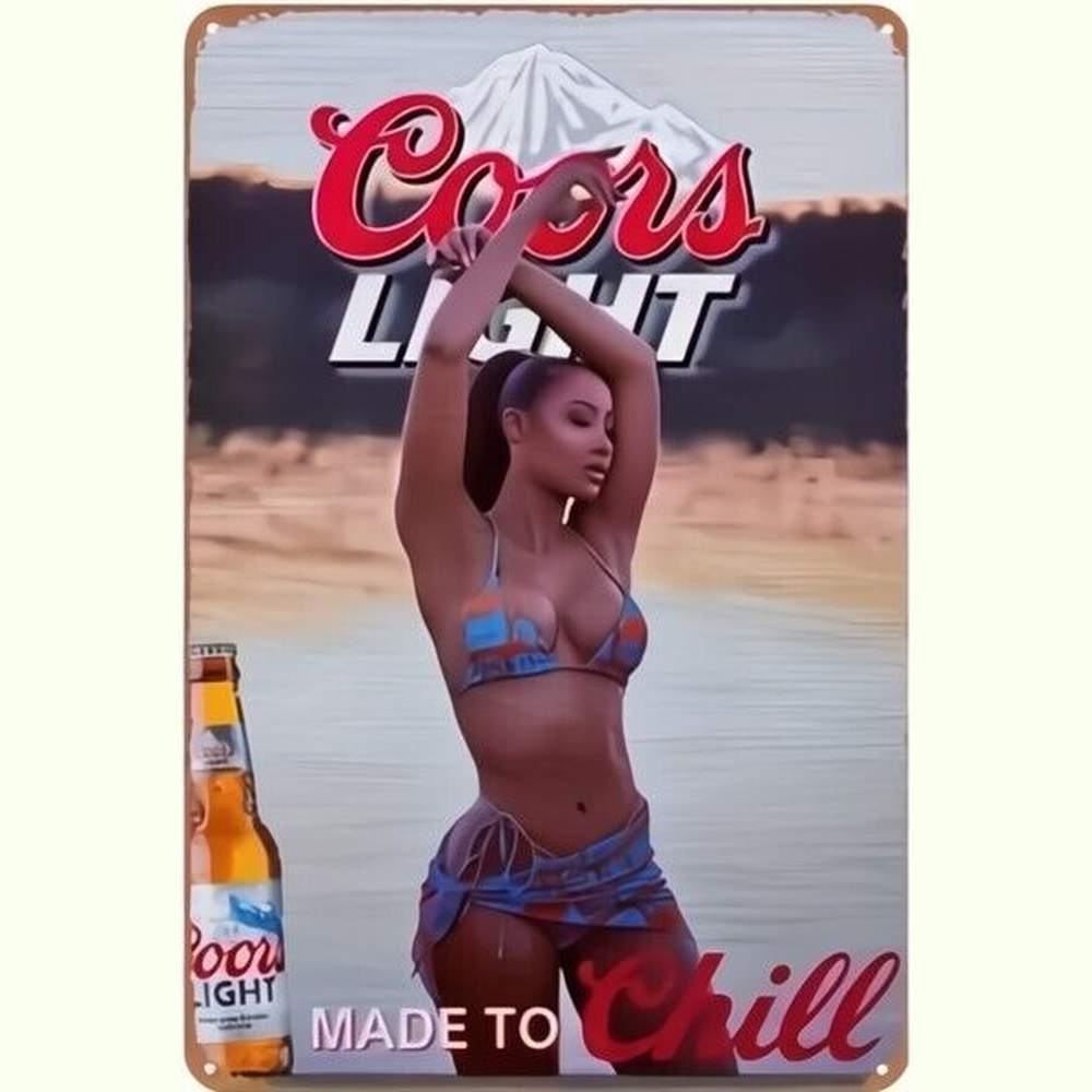 Coors Light Beer Made To Chill Vintage Novelty Metal Sign 12" x 8" Wall Art Home & Garden:Home Décor:Plaques & Signs Style Your Walls