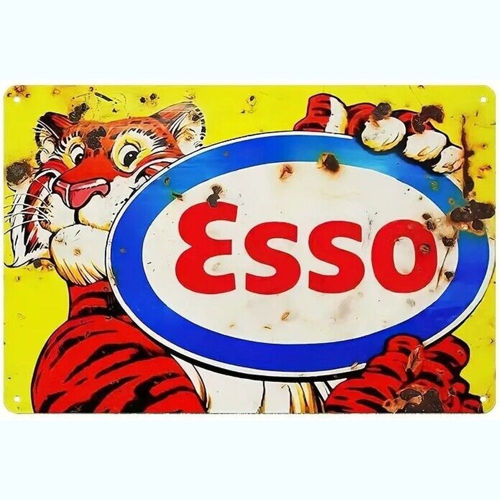 ESSO Gasoline Novelty Vintage Metal Sign 8" x 12" Wall Art Home & Garden:Home Décor:Plaques & Signs Style Your Walls