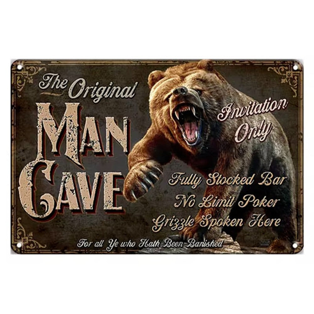 The Original Man Cave "Invitation Only" Rustic Novelty Metal Sign 8" x 12" NEW! Home & Garden:Home Décor:Plaques & Signs Style Your Walls