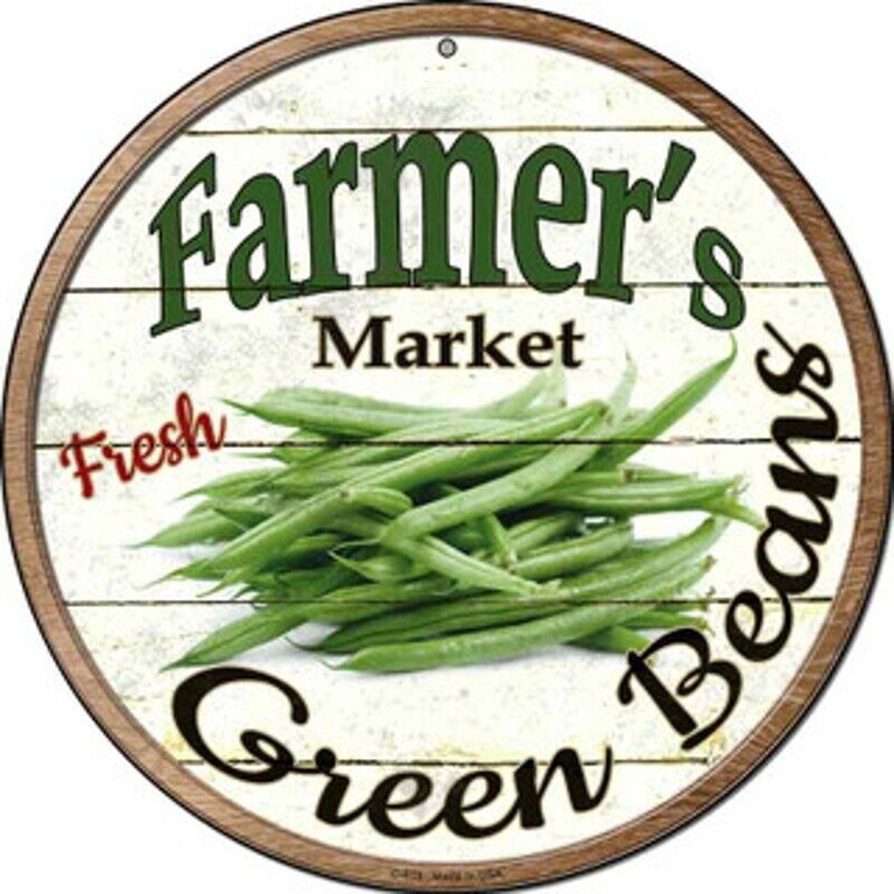 Farmer's Market Fresh Green Beans Novelty 8" Metal Circular Sign NEW! Home & Garden:Home Décor:Plaques & Signs Style Your Walls