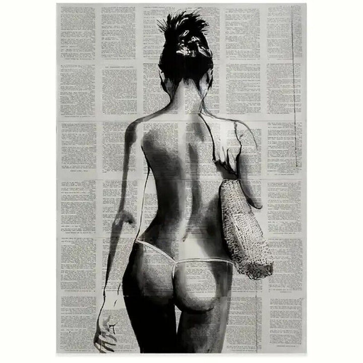 Modern Art Nude Woman Newspaper Print 15.7" x 23.6" Stunning! Home & Garden:Home Décor:Posters & Prints Style Your Walls