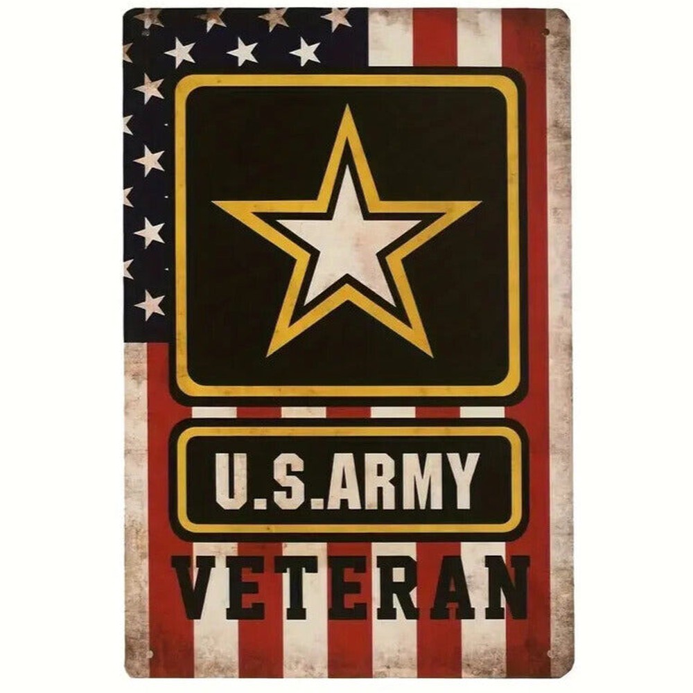 U.S. Army Veteran Vintage Novelty Metal Sign 12" x 8" Wall Art Home & Garden:Home Décor:Plaques & Signs Style Your Walls
