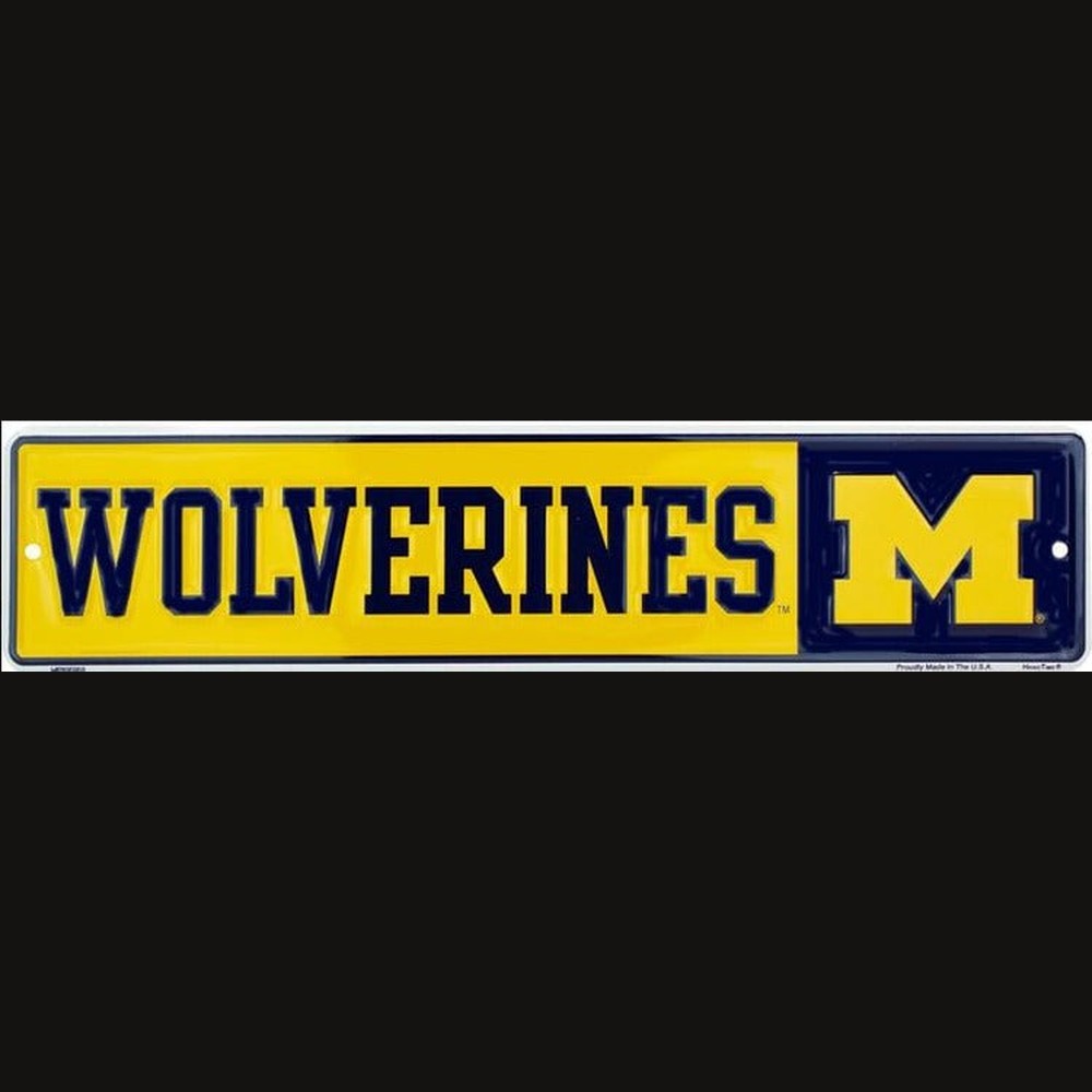 Michigan Wolverines Licensed Embossed 18" x 4" Sign NEW! Sports Mem, Cards & Fan Shop:Fan Apparel & Souvenirs:College-NCAA Style Your Walls