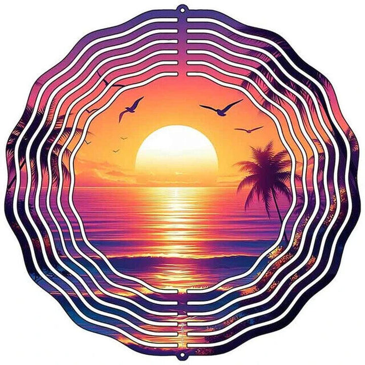 10" Metal Brilliant Sunset With Birds Wind Spinner 360 swivel hook Yard Decor Home & Garden:Yard, Garden & Outdoor Living:Décor:Windmills & Wind Spinners Style Your Walls