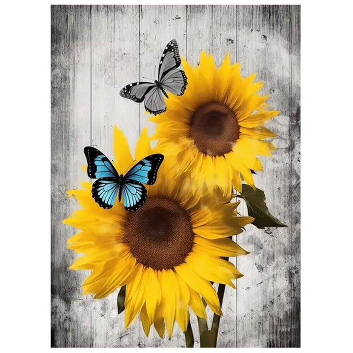 Vibrant Beautiful Sunflowers And Butterflies Canvas Print Framed 12" x 16" NEW! Home & Garden:Home Décor:Posters & Prints Style Your Walls