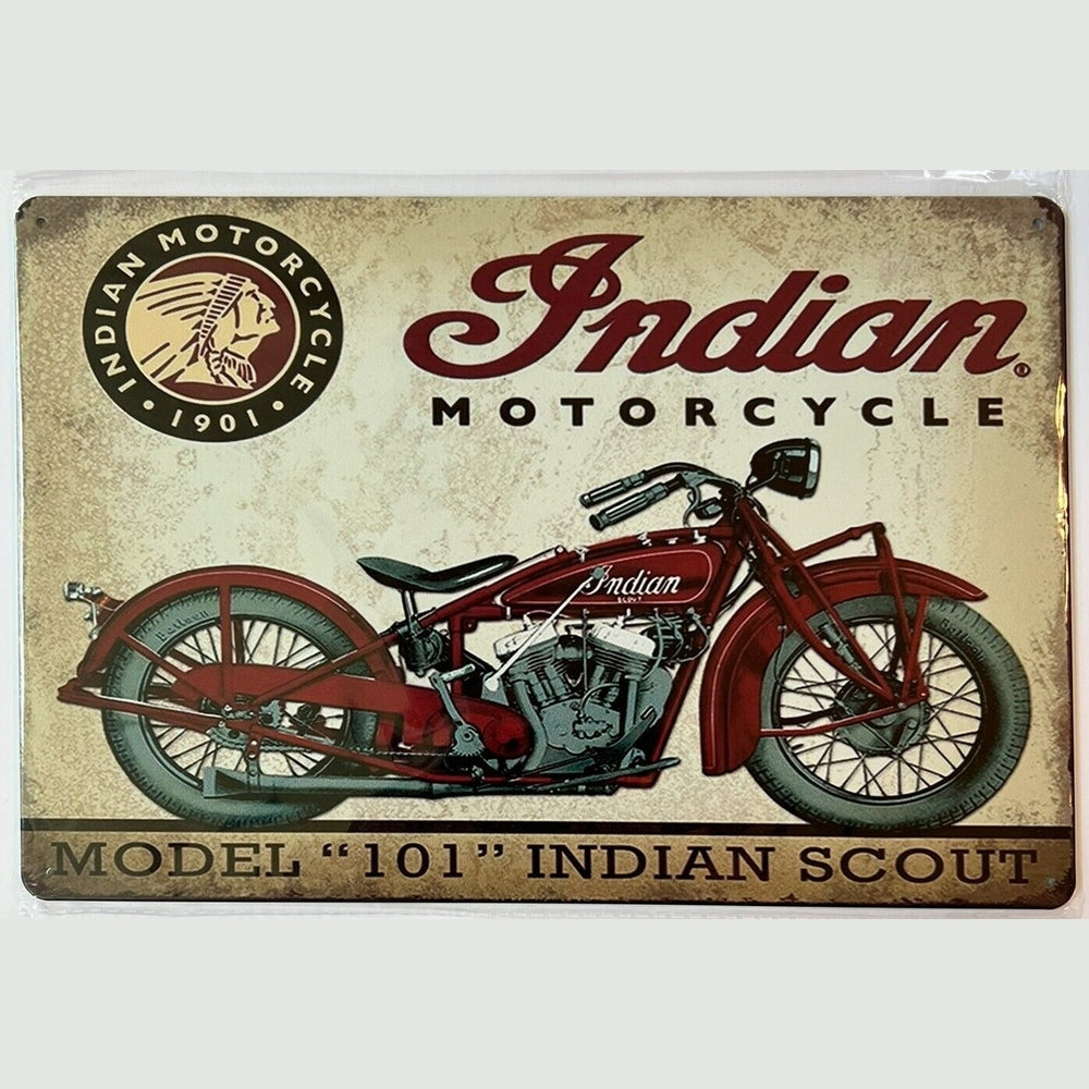Indian Motorcycle Model "101" Indian Scout 8" x 12" Vintage Novelty metal sign Home & Garden:Home Décor:Plaques & Signs Style Your Walls