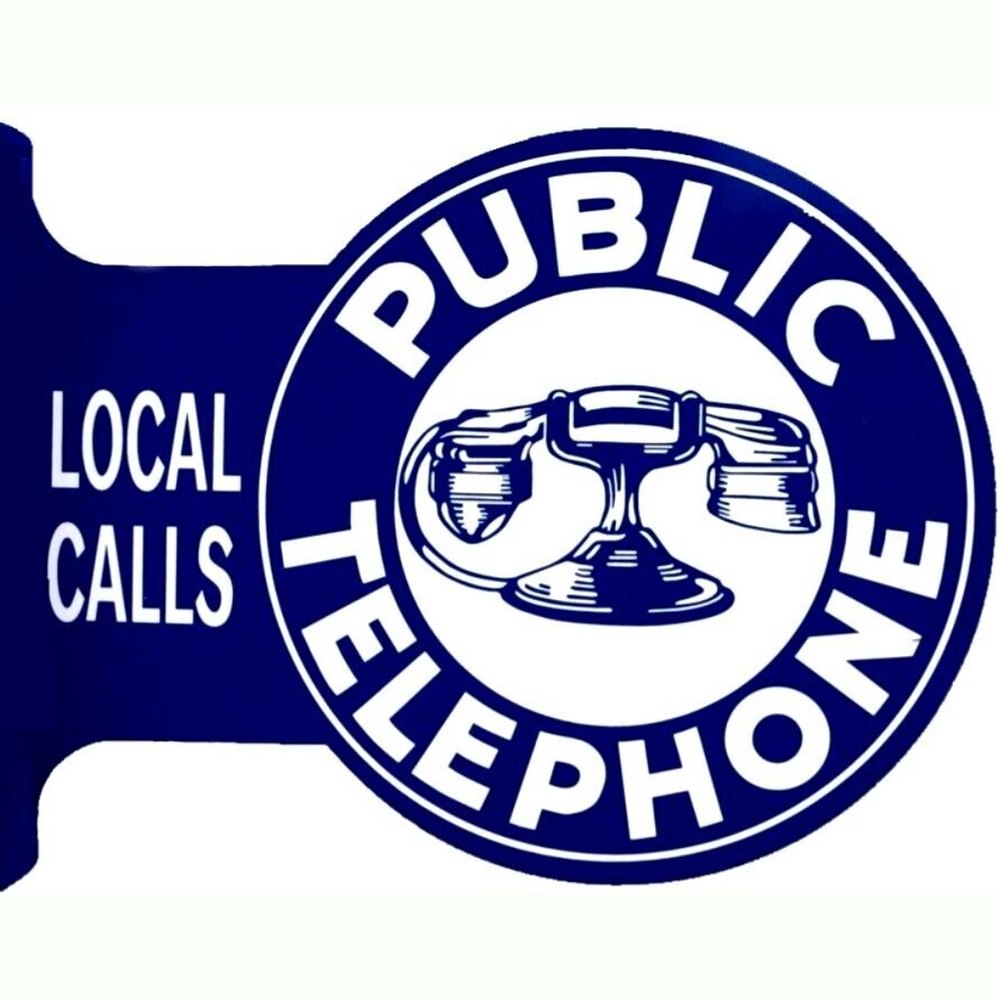 Public Telephone Local Calls Two-Sided Flange Sign 14" x 18" Novelty Sign New! Home & Garden:Home Décor:Plaques & Signs Style Your Walls