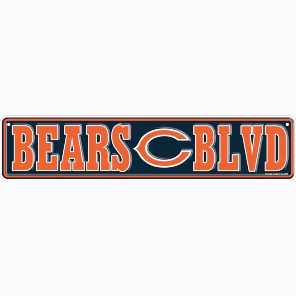 Chicago Bears BLVD Licensed Embossed 18" x 4" Metal Sign NEW! Sports Mem, Cards & Fan Shop:Fan Apparel & Souvenirs:Football-NFL Style Your Walls