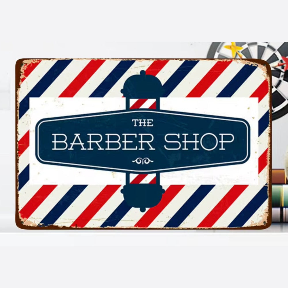 The Barber Shop Vintage Novelty Metal Sign 12" x 8" Wall Art Home & Garden:Home Décor:Plaques & Signs Style Your Walls