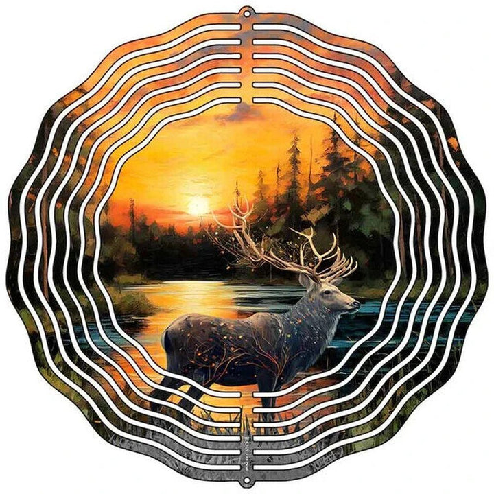 10" Metal Sunset Outdoor Theme Wind Spinner 360 swivel hook Yard Decor Home & Garden:Yard, Garden & Outdoor Living:Décor:Windmills & Wind Spinners Style Your Walls