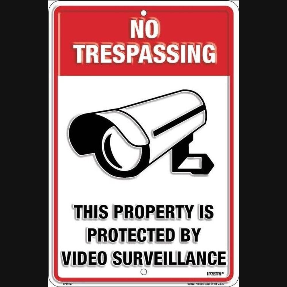 No Trespassing This Property Is Protected By Video Surveillance Embossed Sign Home & Garden:Home Décor:Plaques & Signs Style Your Walls