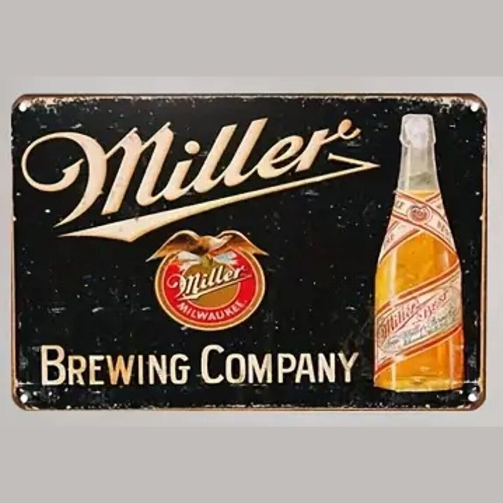 Miller Brewing Company Vintage Novelty Metal Sign 12" x 8" Wall Art Home & Garden:Home Décor:Plaques & Signs Style Your Walls