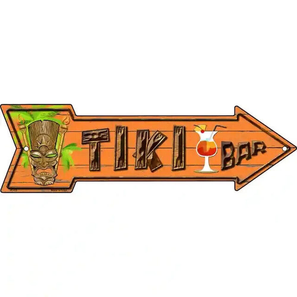 Tiki Bar Novelty Metal Arrow Sign 17" x 5" NEW! Home & Garden:Home Décor:Plaques & Signs Style Your Walls