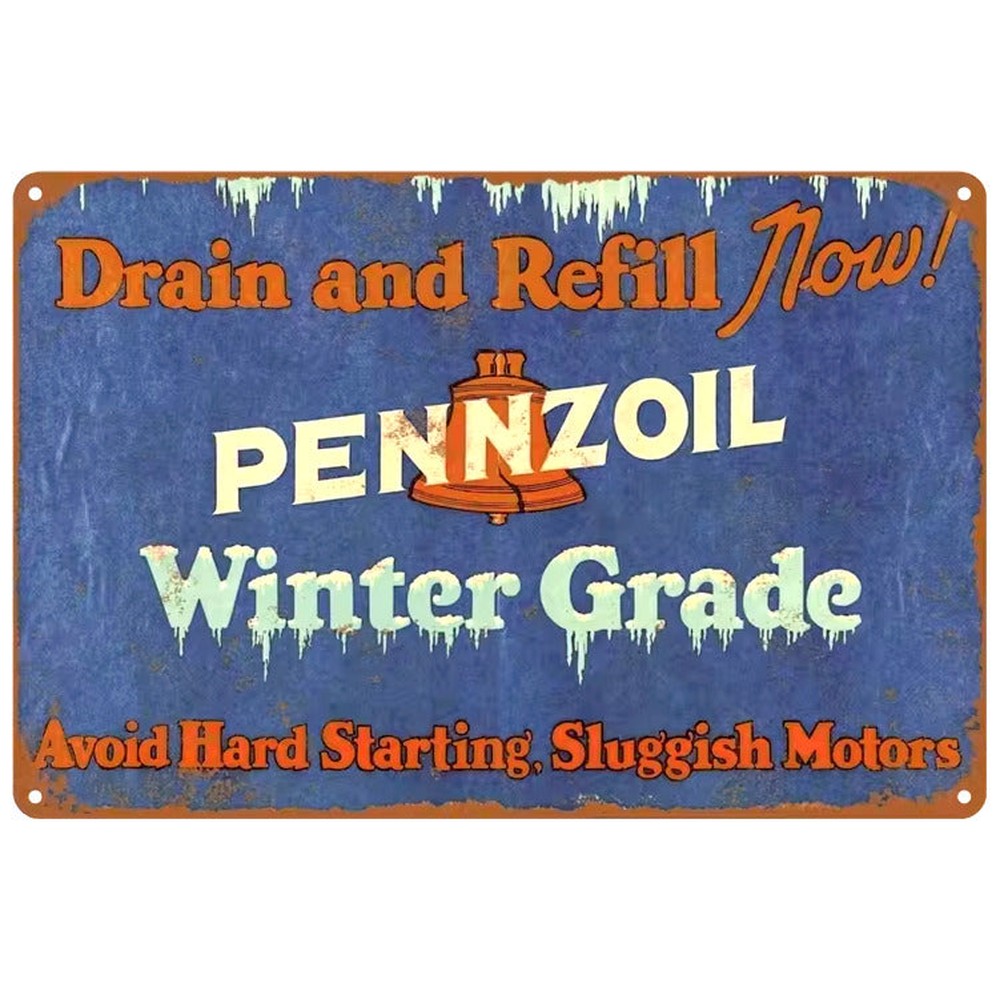 Pennzoil Winter Grade Motor Oil Vintage Novelty Metal Sign 8" x 12" Wall Art Home & Garden:Home Décor:Plaques & Signs Style Your Walls