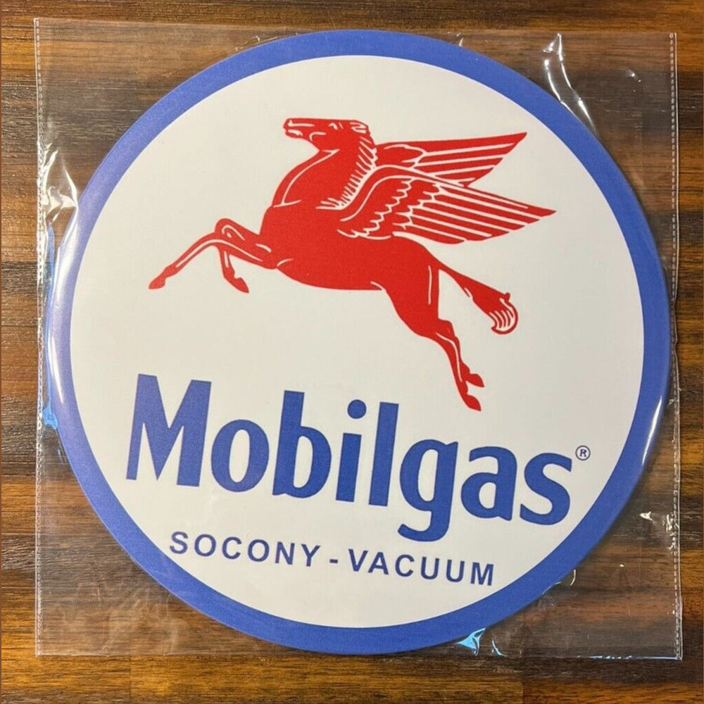 Mobilgas Mobil Gas Hem Wrapped Novelty 12" Diameter Circular Sign NEW! Home & Garden:Home Décor:Plaques & Signs Style Your Walls