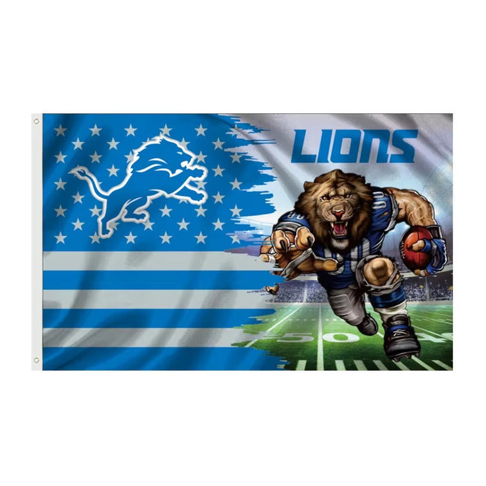 Detroit Lions 3' X 5' Graphic Flag Banner With Grommets New! Sports Mem, Cards & Fan Shop:Fan Apparel & Souvenirs:Football-NFL Style Your Walls