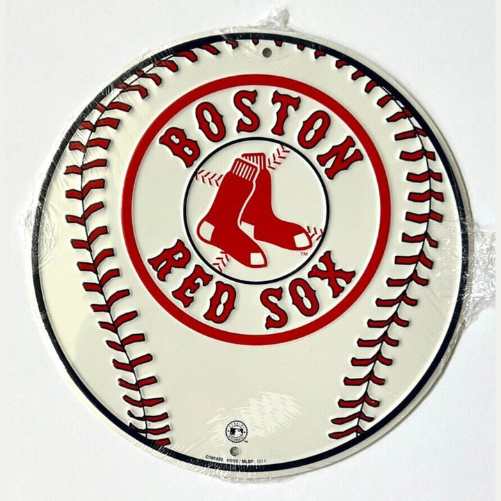Boston Red Sox Baseball Licensed Embossed 12" Diameter Circular Sign NEW! Sports Mem, Cards & Fan Shop:Fan Apparel & Souvenirs:Baseball-MLB Style Your Walls