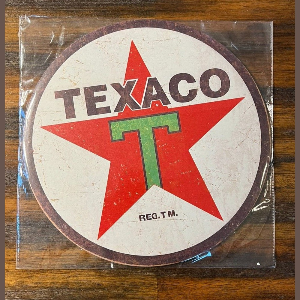 Texaco Motor Oil Hem Wrapped Novelty 12" Diameter Circular Sign NEW! Home & Garden:Home Décor:Plaques & Signs Style Your Walls