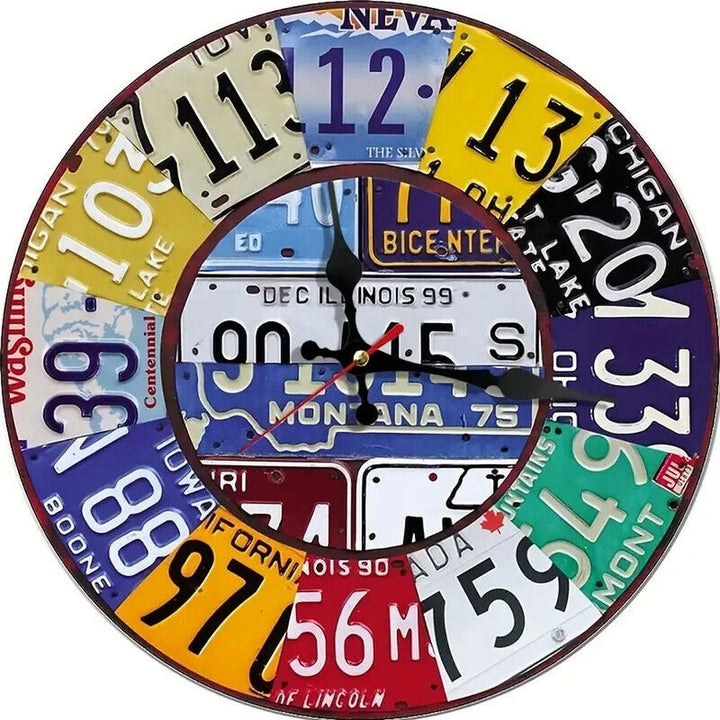 12 Inch License Plates Decorative Wall Clock With Silent Operation NEW! Home & Garden:Home Décor:Clocks:Wall Clocks Style Your Walls