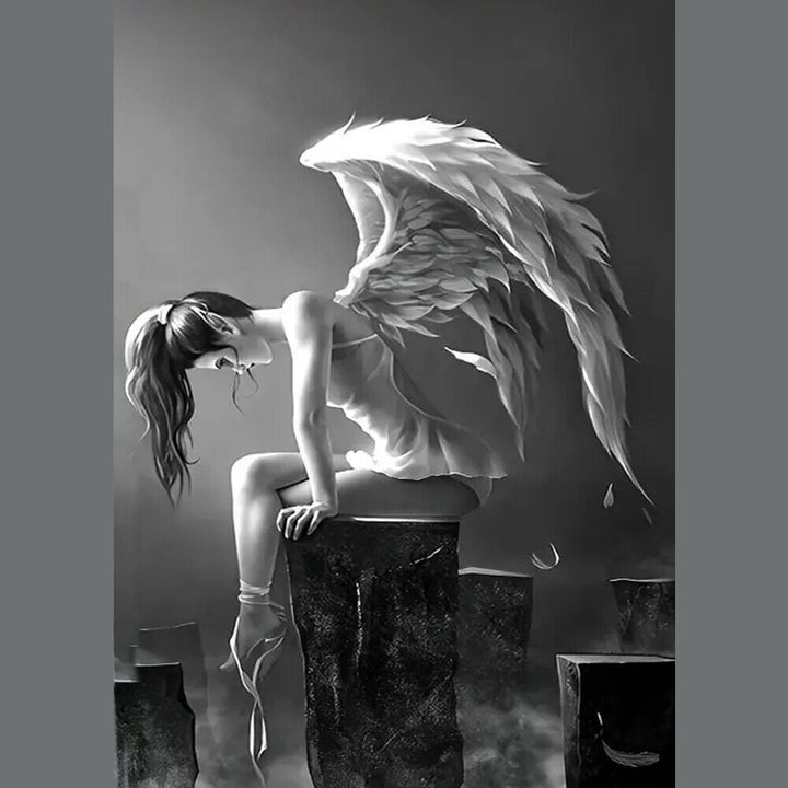 Stunning Angel In Deep Thought Canvas Print Framed 11.8" x 17.7" Wall Art Home & Garden:Home Décor:Posters & Prints Style Your Walls